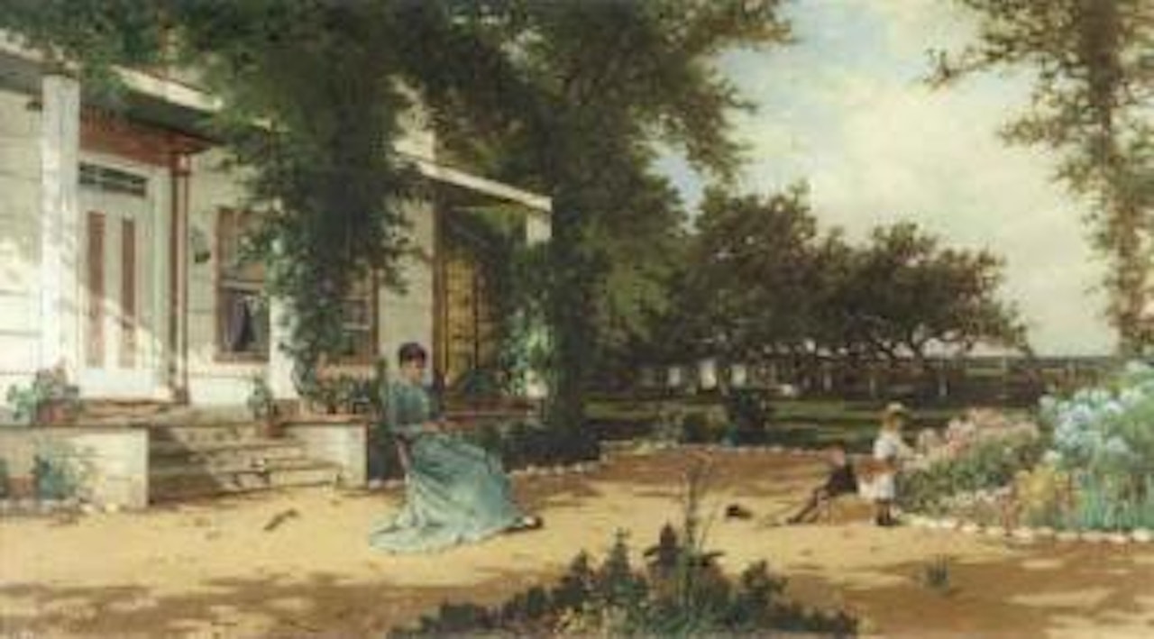 In my neighbor's garden by Alfred Thompson Bricher