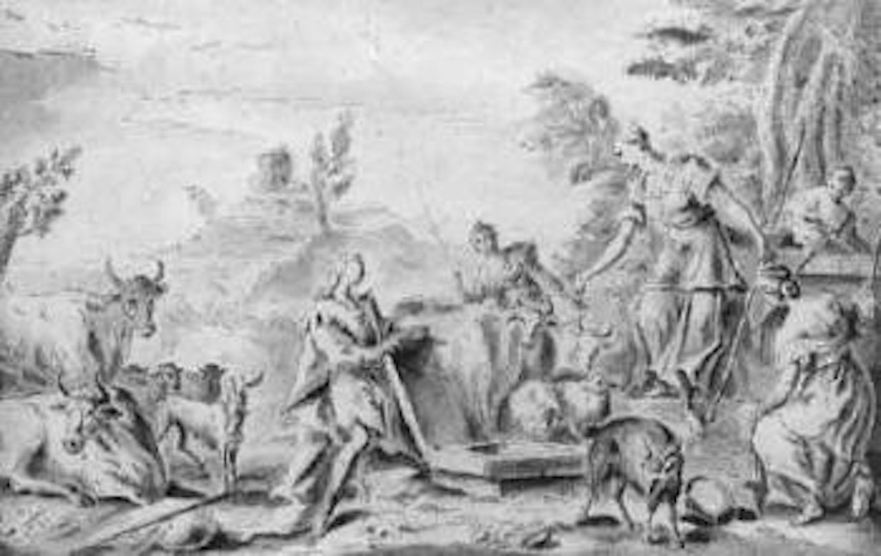 Jacob et Rachel au puits by Gaspare Diziani