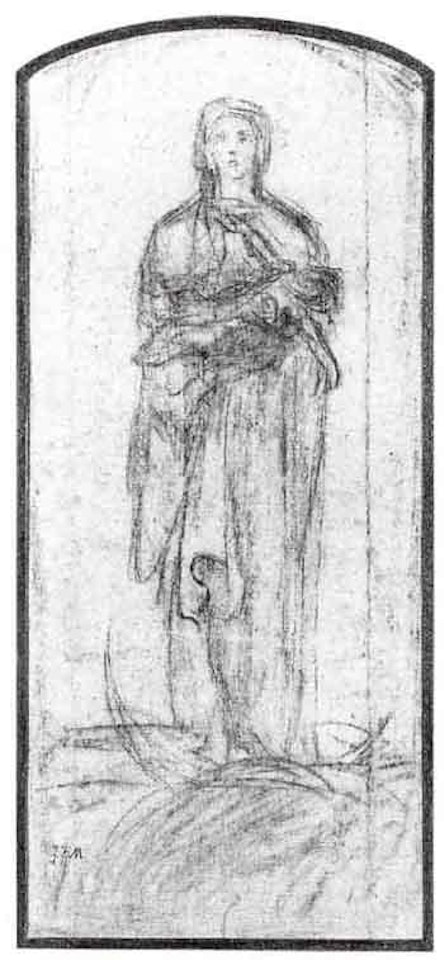 Etude pour la Vierge de Notre Dame de Lorette by Jean-François Millet