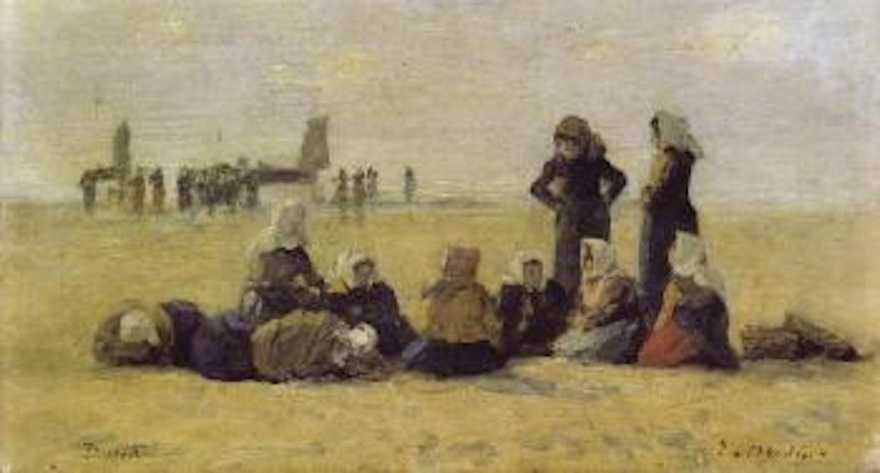 Les pecheuses a Berck by Eugène Boudin