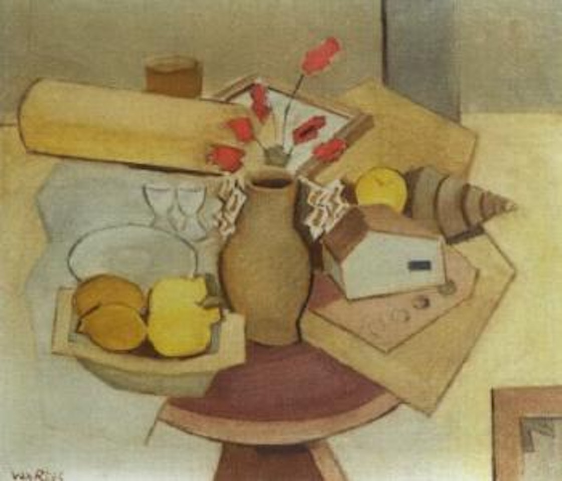 Still life on table by Otto van Rees