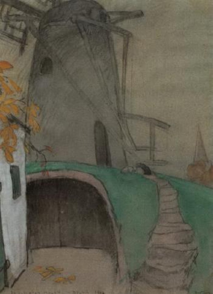 De verlaten molen in Belgie by Leo Gestel