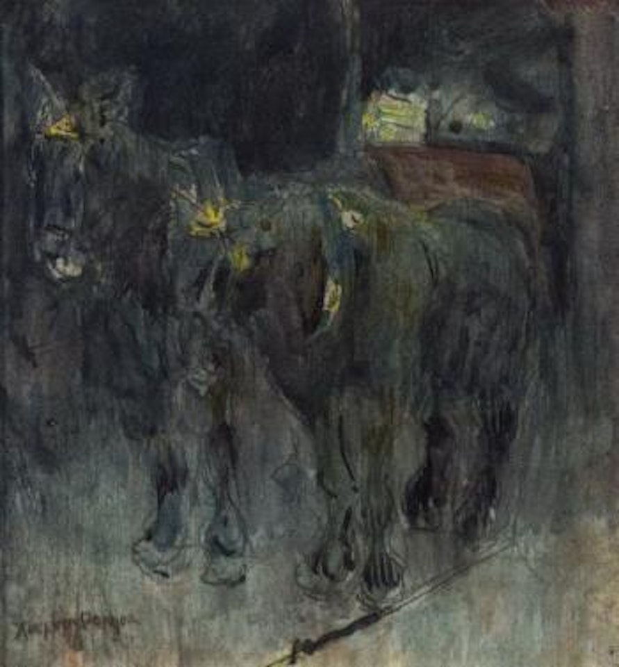 Two draught horses by Kees van Dongen