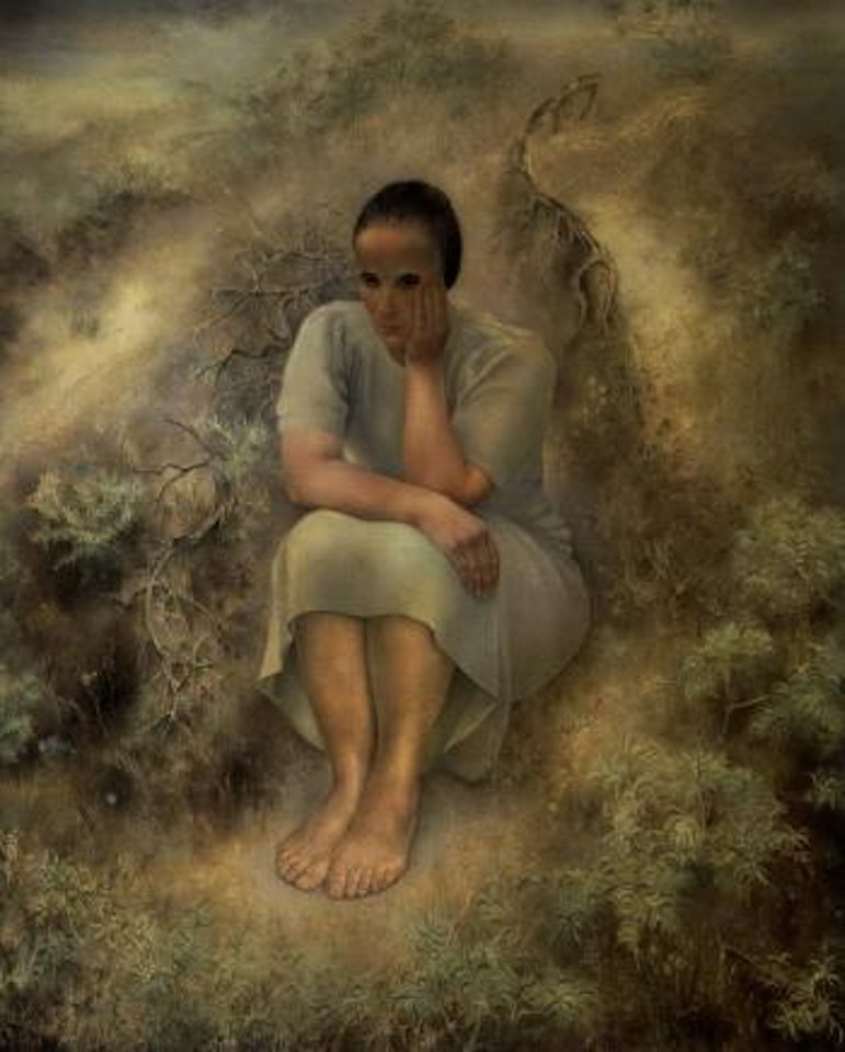 Vrouw in duinen by Wim Schuhmacher