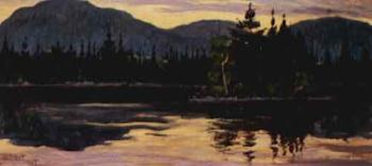 Sunset over island by Robert Pilot