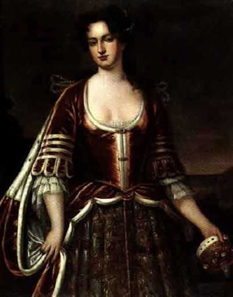 Portrait of a lady holding a crown by French School
