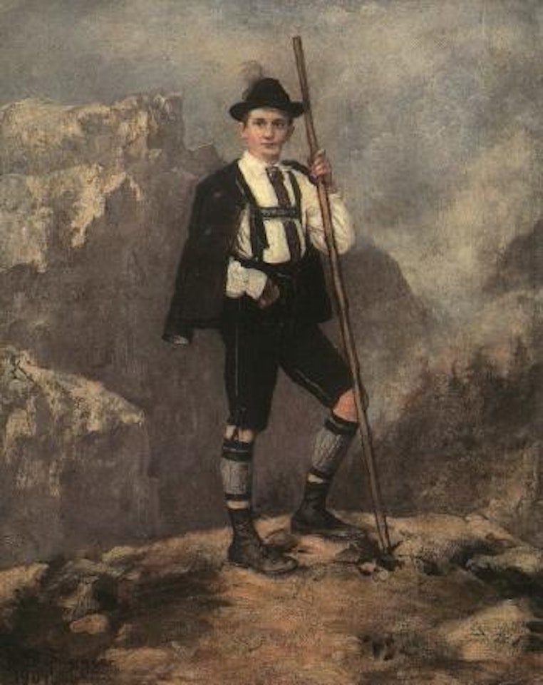 Young Tyrolean boy in traditional dress by Franz von Defregger