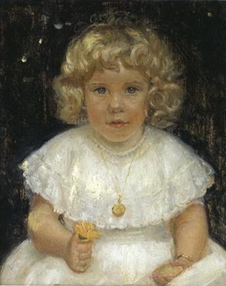 Portrait of small girl by Michael Ancher