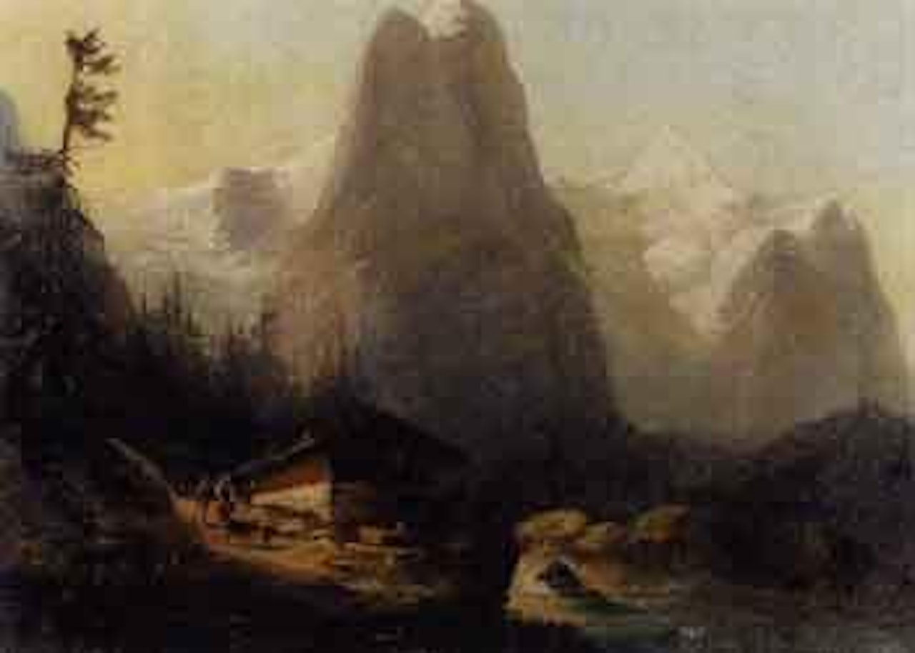 Well and Wetterhorn with Rosenlauig glacier by Ferdinand Hodler