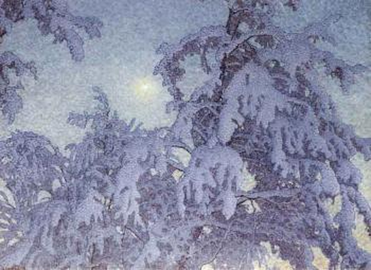 Sparkling winter's night by Gustaf Fjaestad