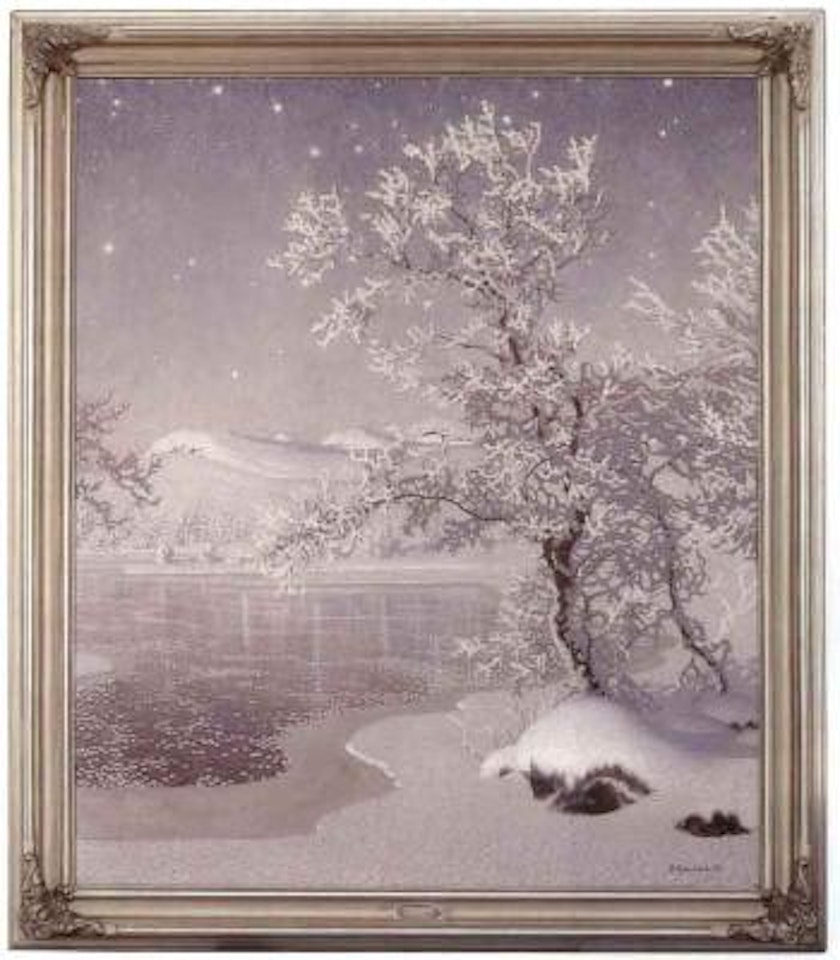 Starlit winter's night by Gustaf Fjaestad