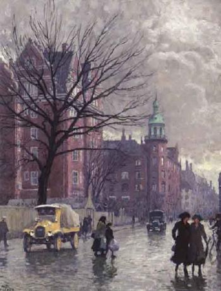 Copenhagen town scene by Paul Fischer