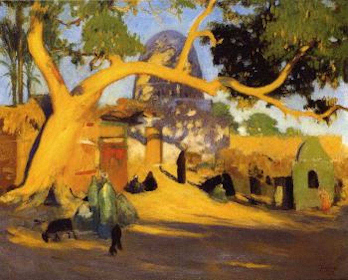 Scene de village a Marg en Egypte by Jacques Majorelle