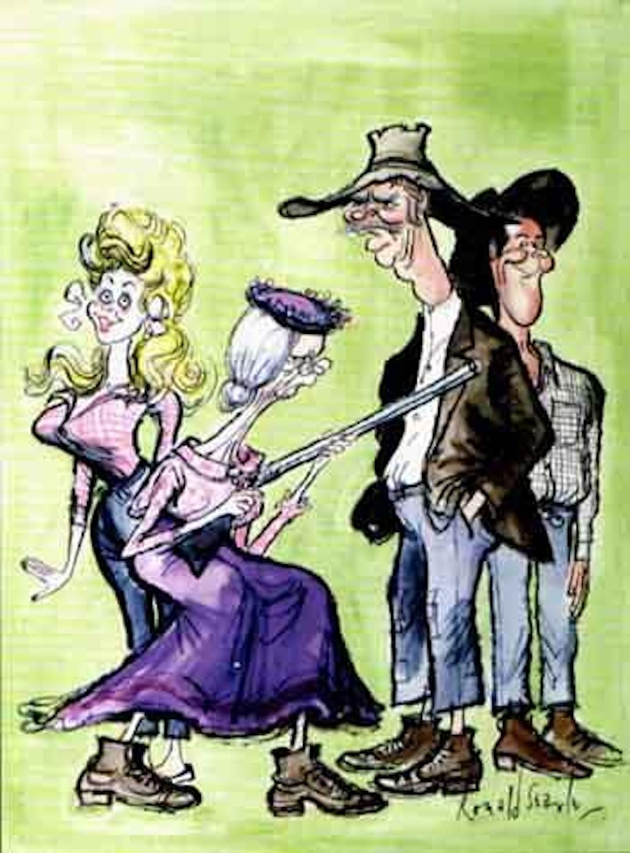 Cast of The Beverly Hillbillies by Ronald Searle