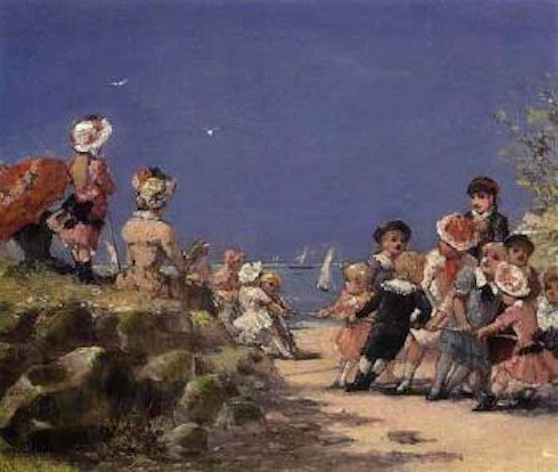 Le jeu de la corde sur la plage by Luigi Loir