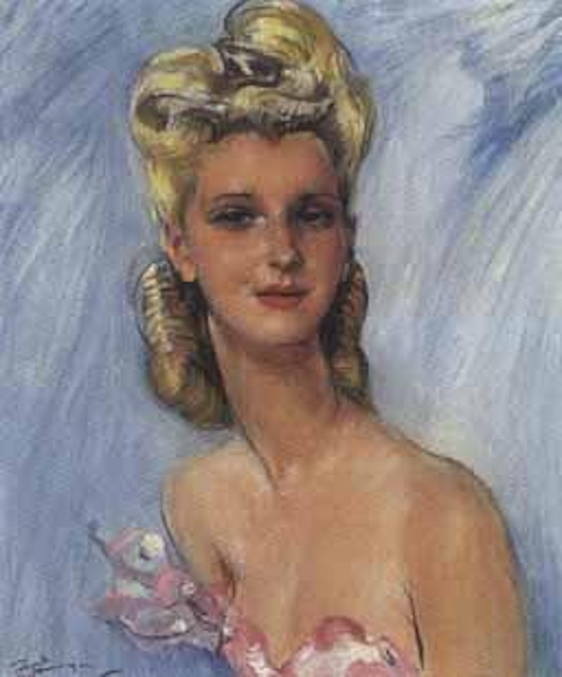 Portrait de femme blonde au chapeau by Jean Gabriel Domergue