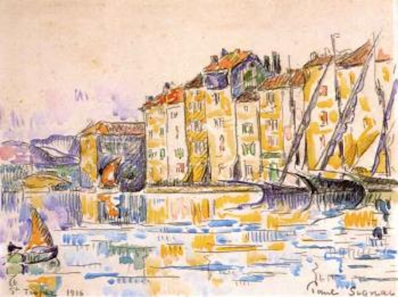 Vue du port de Saint-Tropez by Paul Signac