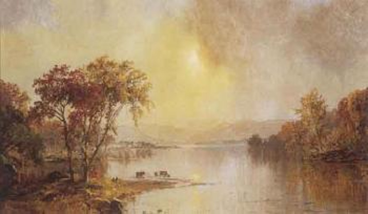 Autumn river landscape - Greenwood Lake, New Jersey by Jasper Francis Cropsey