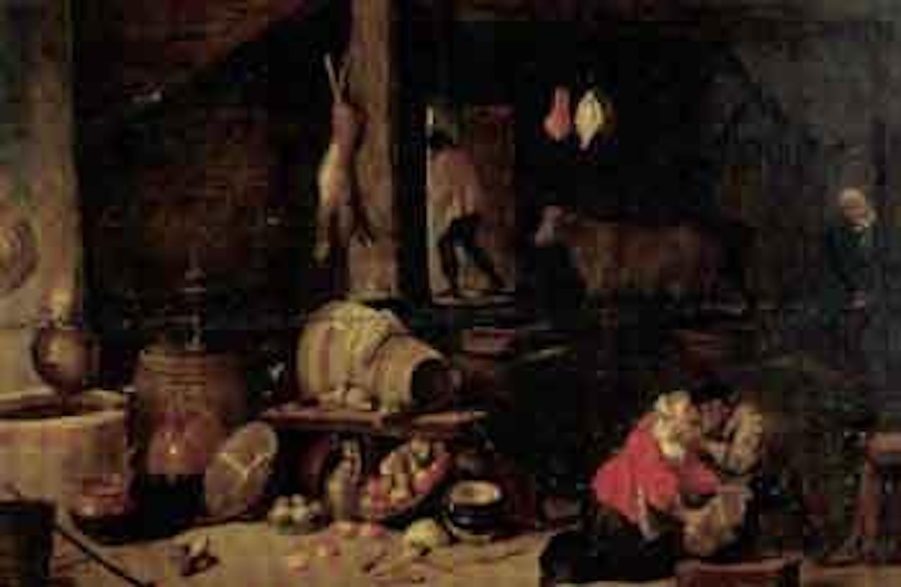 Barn interiors with figures by David Teniers II