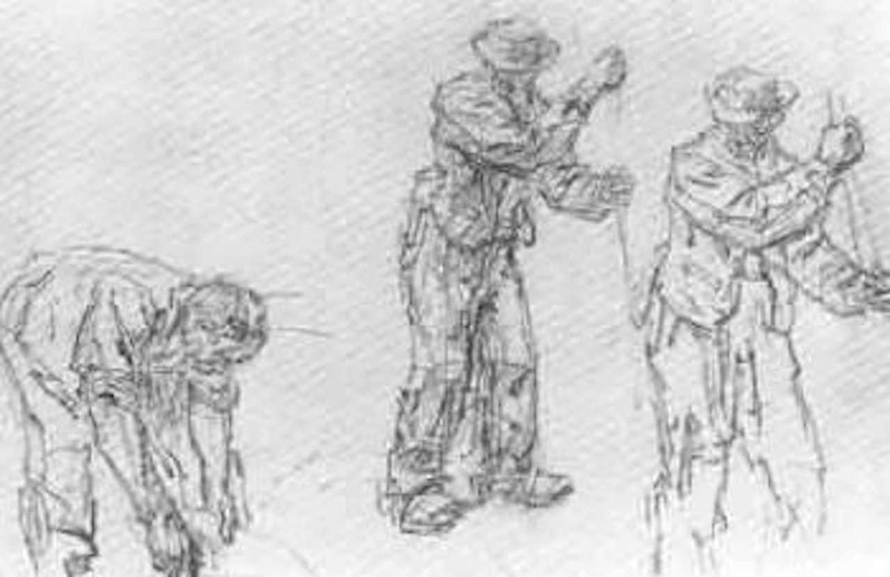 Etude de pecheurs by Léon Augustin Lhermitte