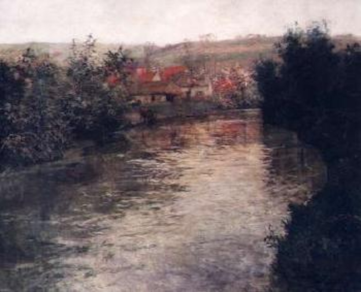 Canal dans une vieille ville by Fritz Thaulow