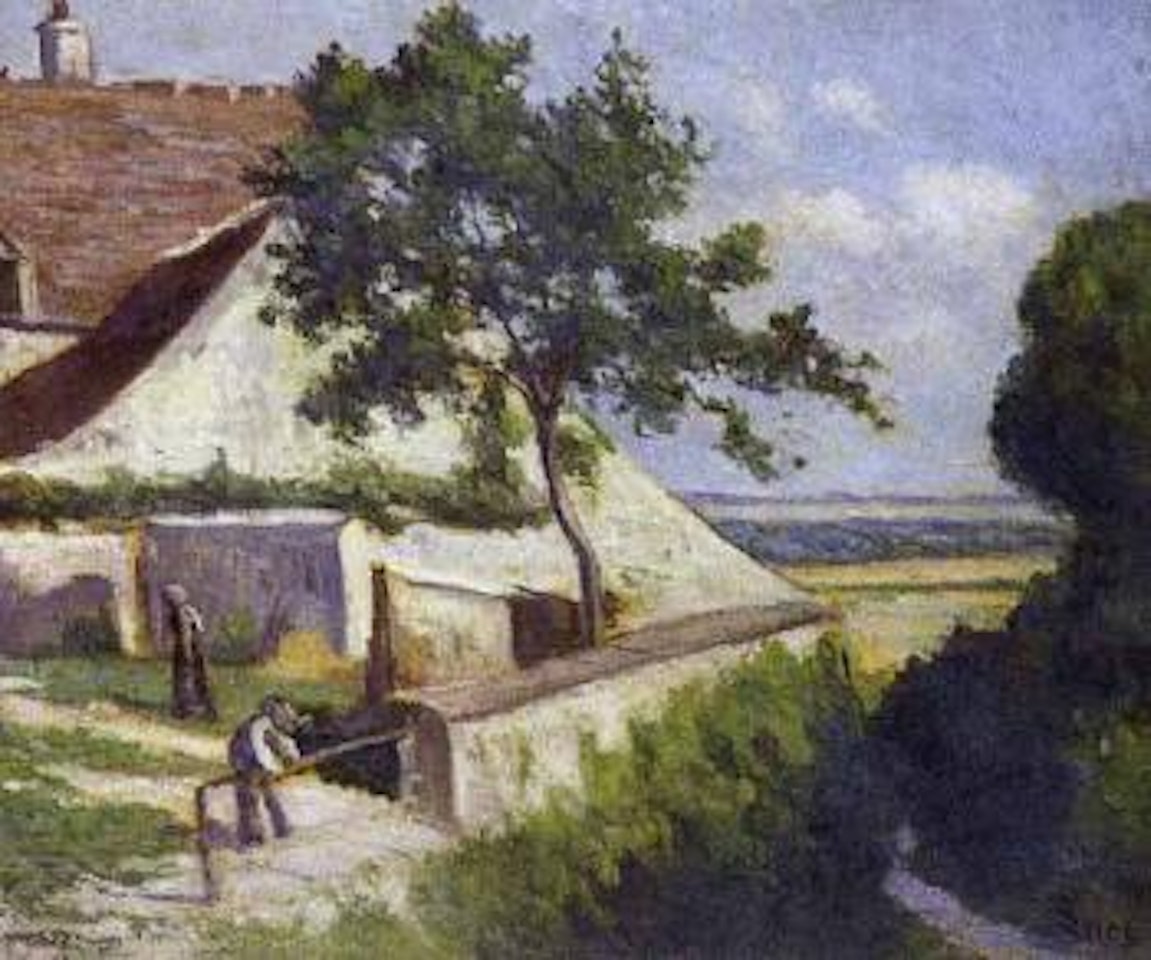 Le chemin de l'eglise a Rolleboise by Maximilien Luce