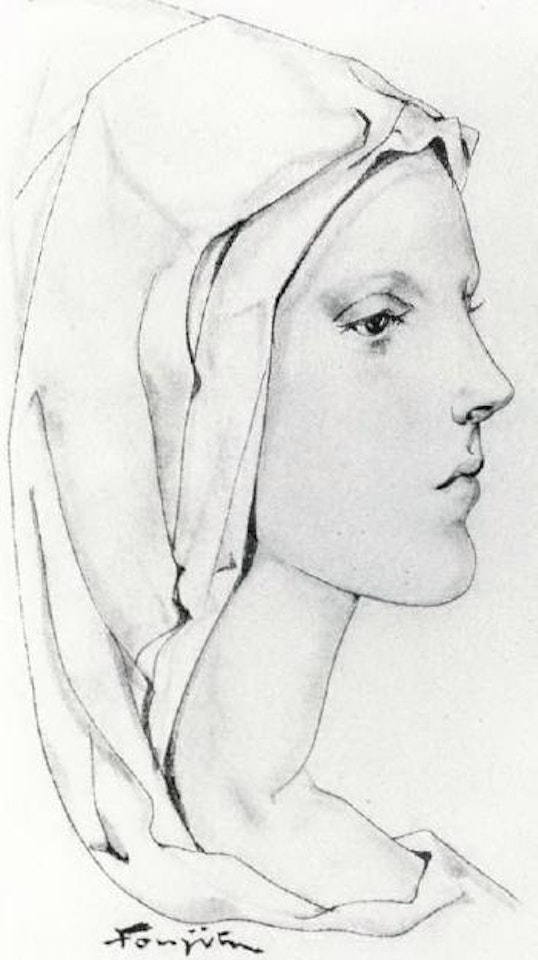 Jeune femme au voile by Leonard Tsuguharu Foujita