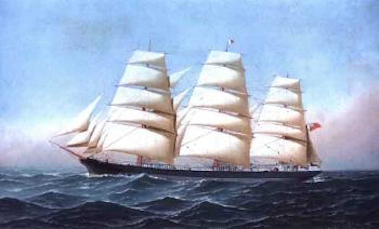 Three masted schooner by Antonio Jacobsen