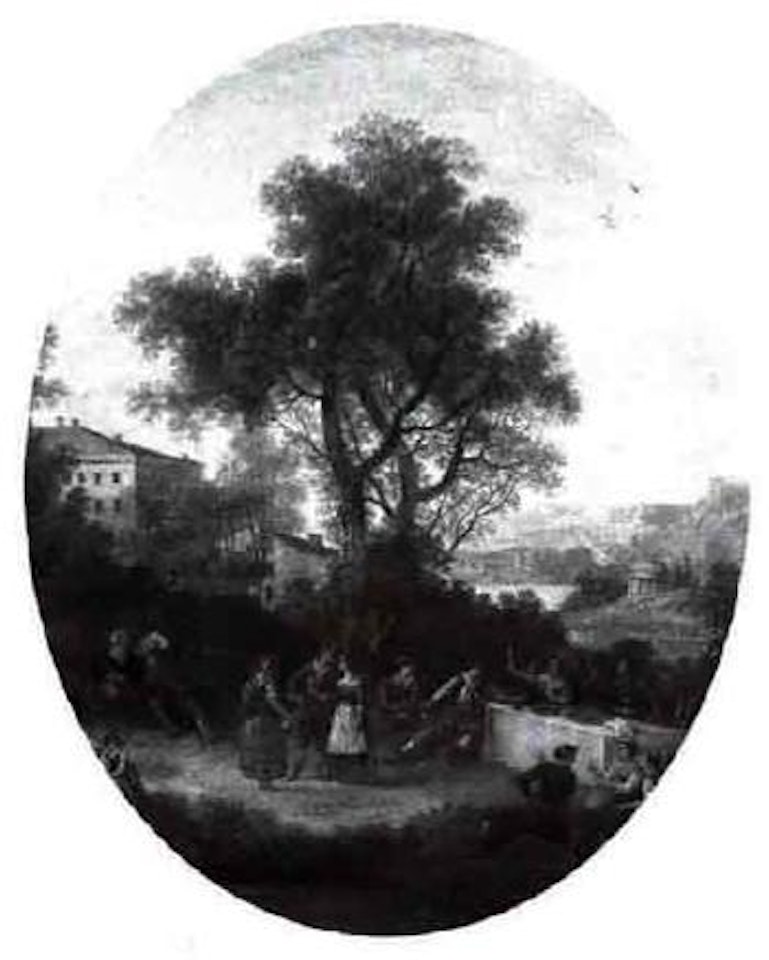 Two scenes of Revelry - Country banquet and peasant dance by Continental School
