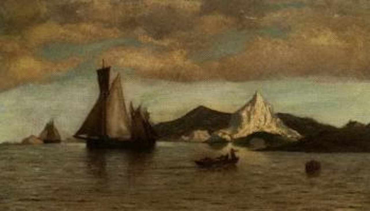 Harbour landscape along the shore by English School