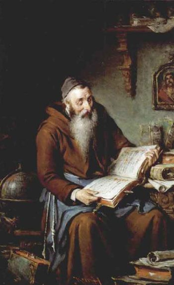 Monk reading by Hermann Kern