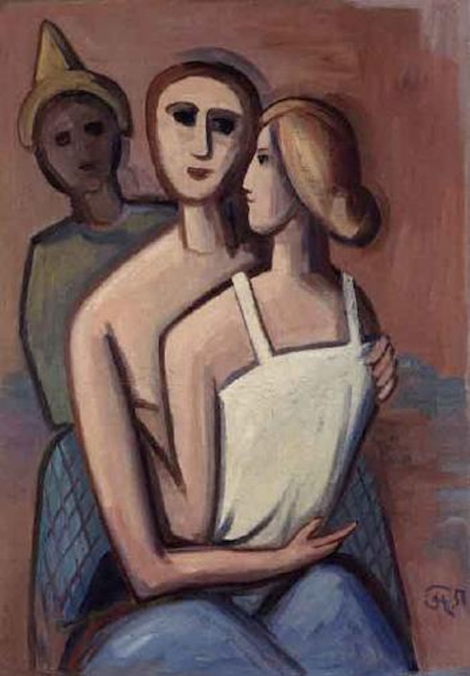 Couple with clown by Karl Hofer