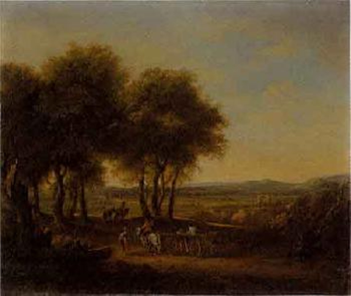 Harvest scene by German School