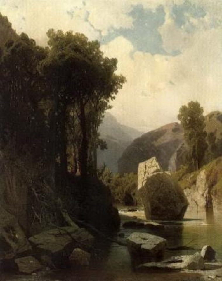 River landscape by Alexandre Calame