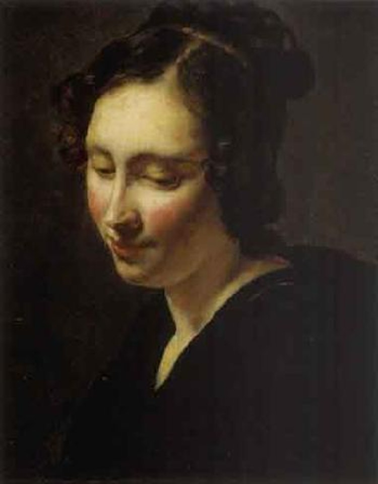 Tete feminine penchee by Claude Marie Dubufe