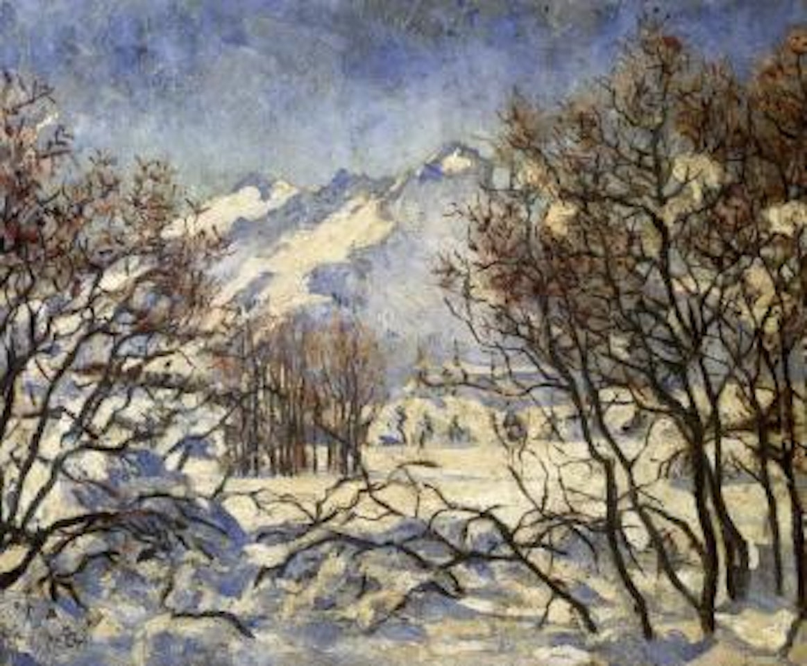 Winter landscape in Engadine by Giovanni Giacometti