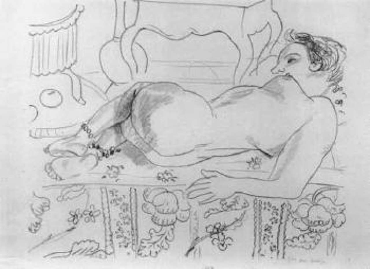 Nu couche sur sol fleuri by Henri Matisse