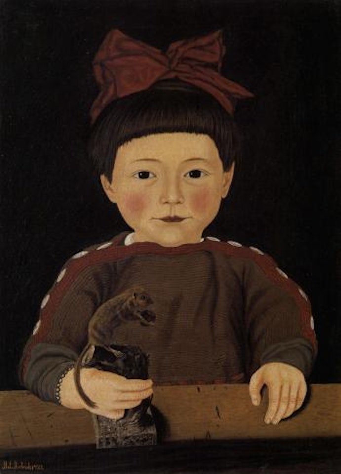 Girl with dormouse by Adolf Dietrich