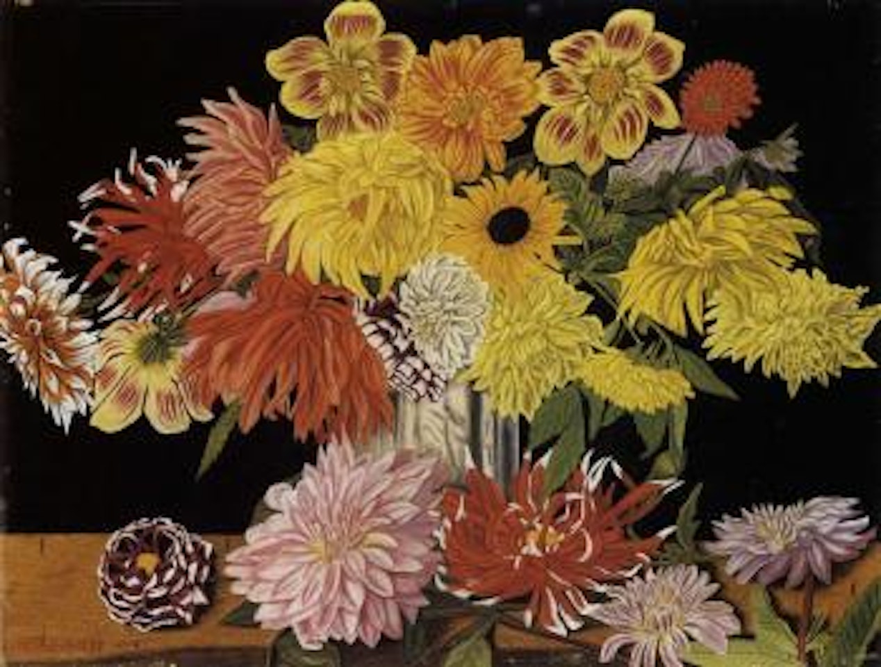 Bouquet of dahlias by Adolf Dietrich