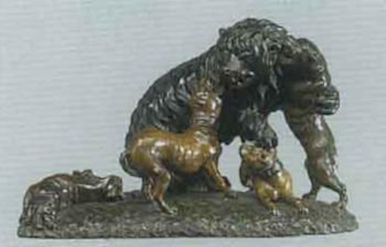 Group of dogs and bear by German School