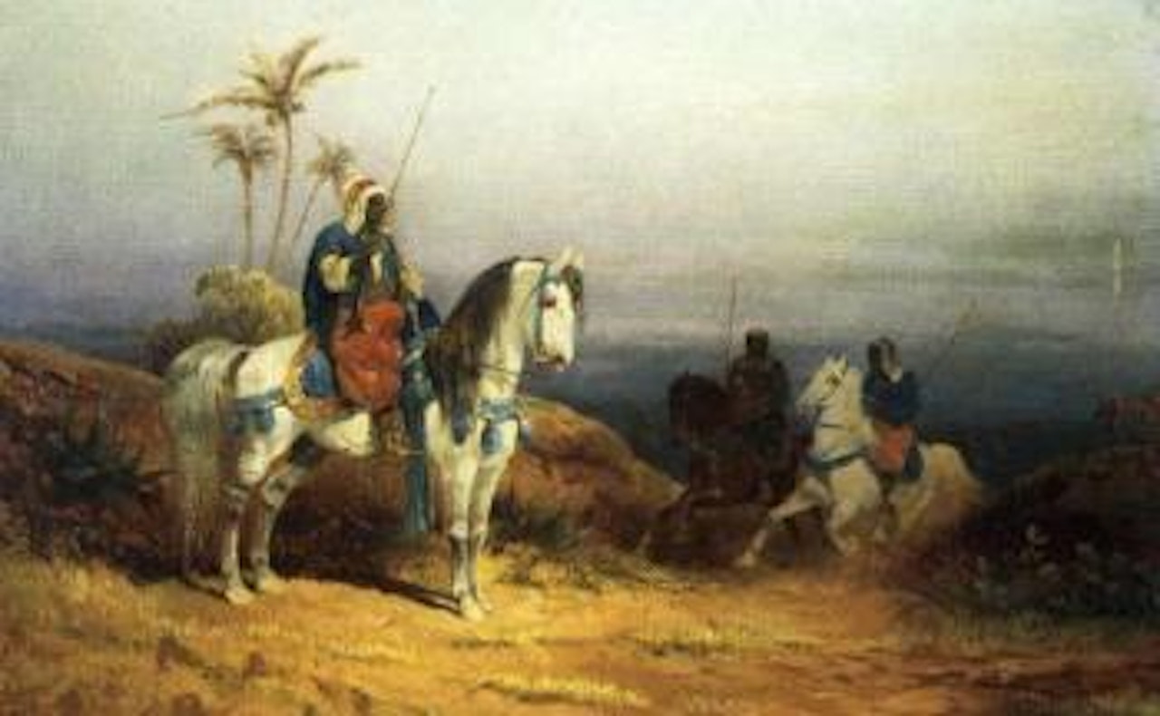Arabs on horseback by Eugene Fromentin