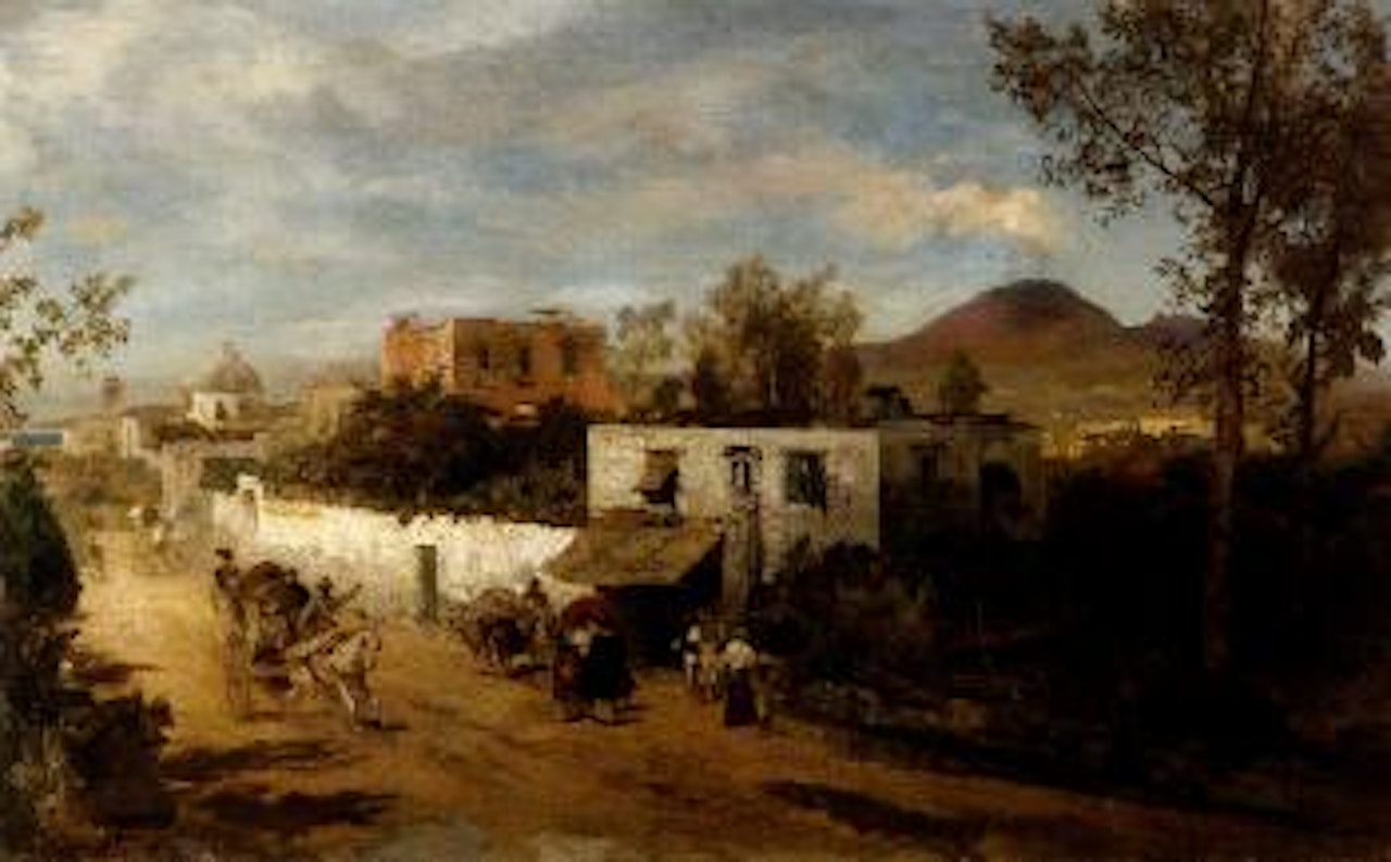 Peasants on track near Pompeii by Oswald Achenbach