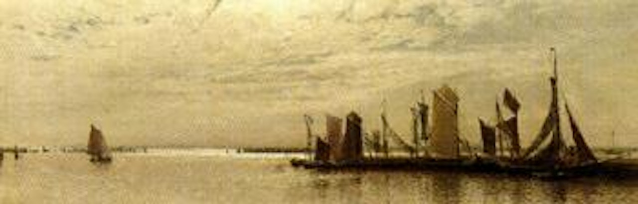 Fishing boats at jetty by Walter Moras