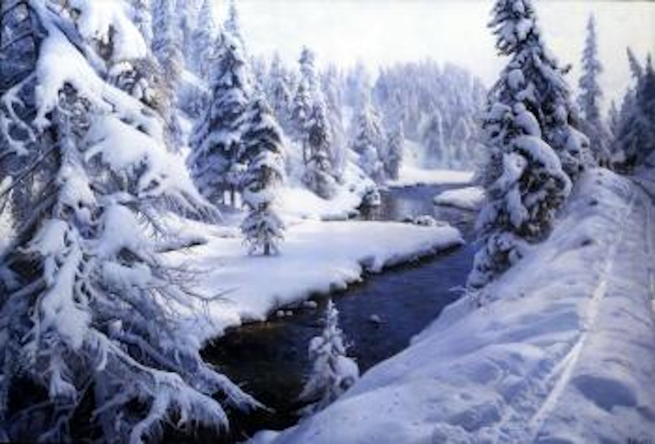 Winter landscape - St Moritz by Peder Mork Monsted