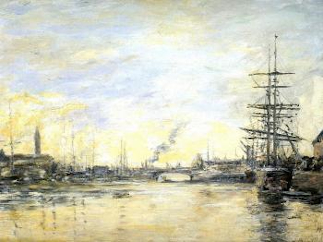 Harbour by Eugène Boudin