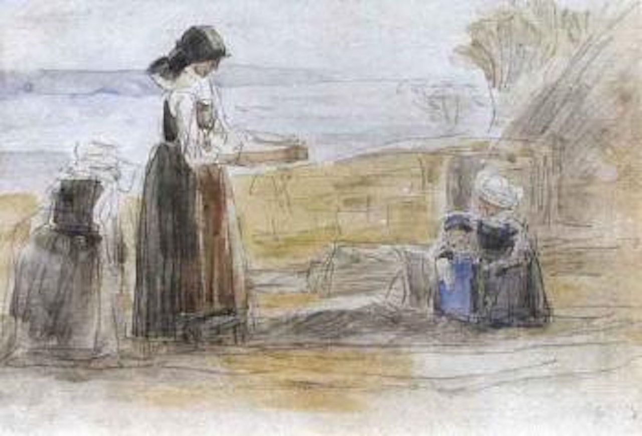 Bretagne, les paludieres by Eugène Boudin