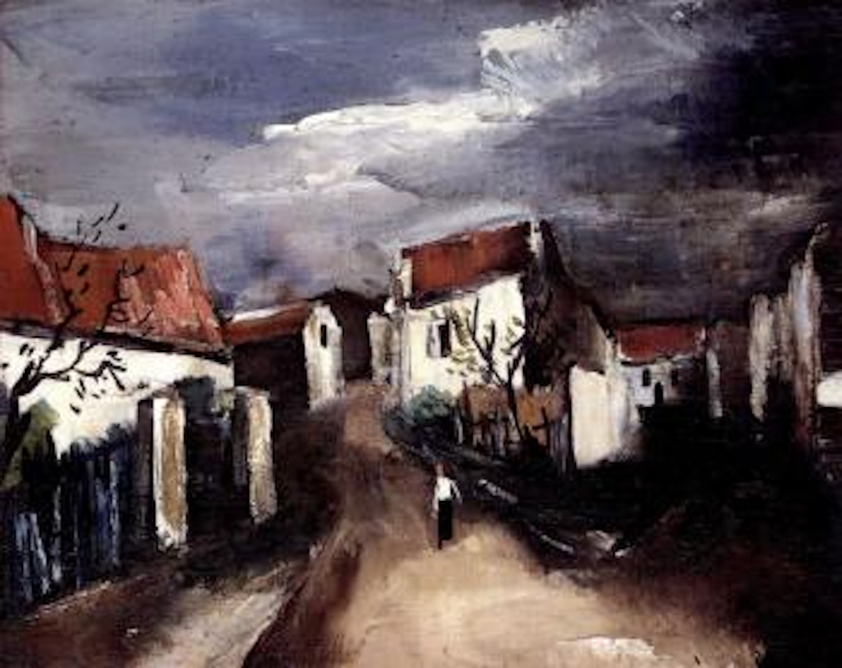 Personnage dans une rue de village by Maurice de Vlaminck