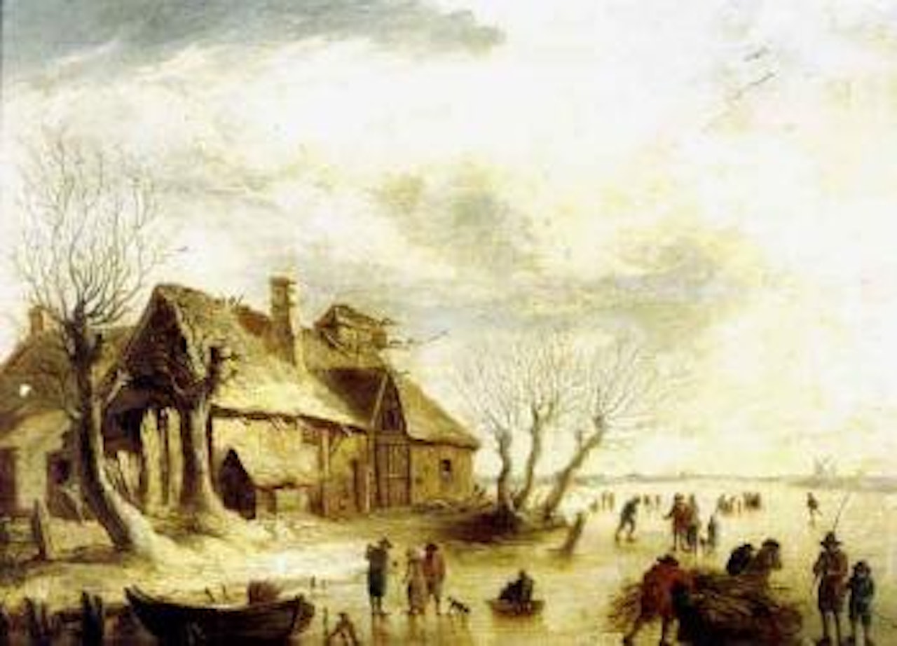 Scene de patinage by Dutch School