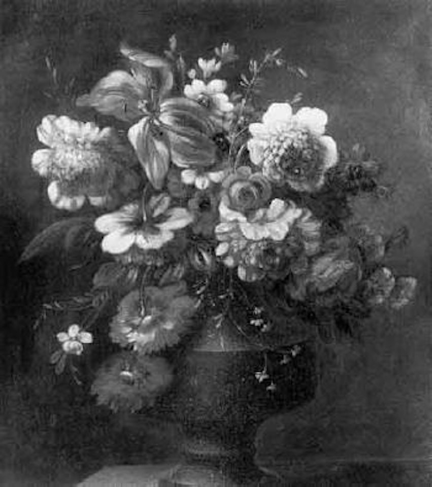 Bouquet de fleurs sur un entablement by French School