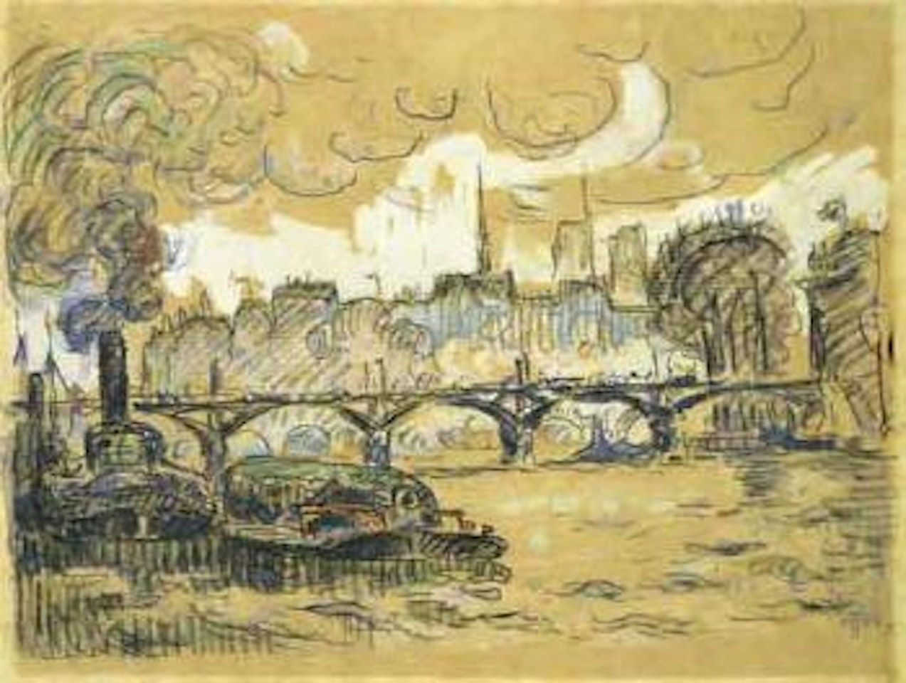 Le Pont des arts by Paul Signac
